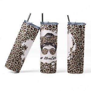 20oz Insulated Tumbler, Mom Life, Leopard, Cute